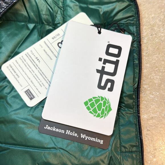 Stio 800 fill down butterfly print color block yellow pink women’s scarf NWT - Picture 2 of 9